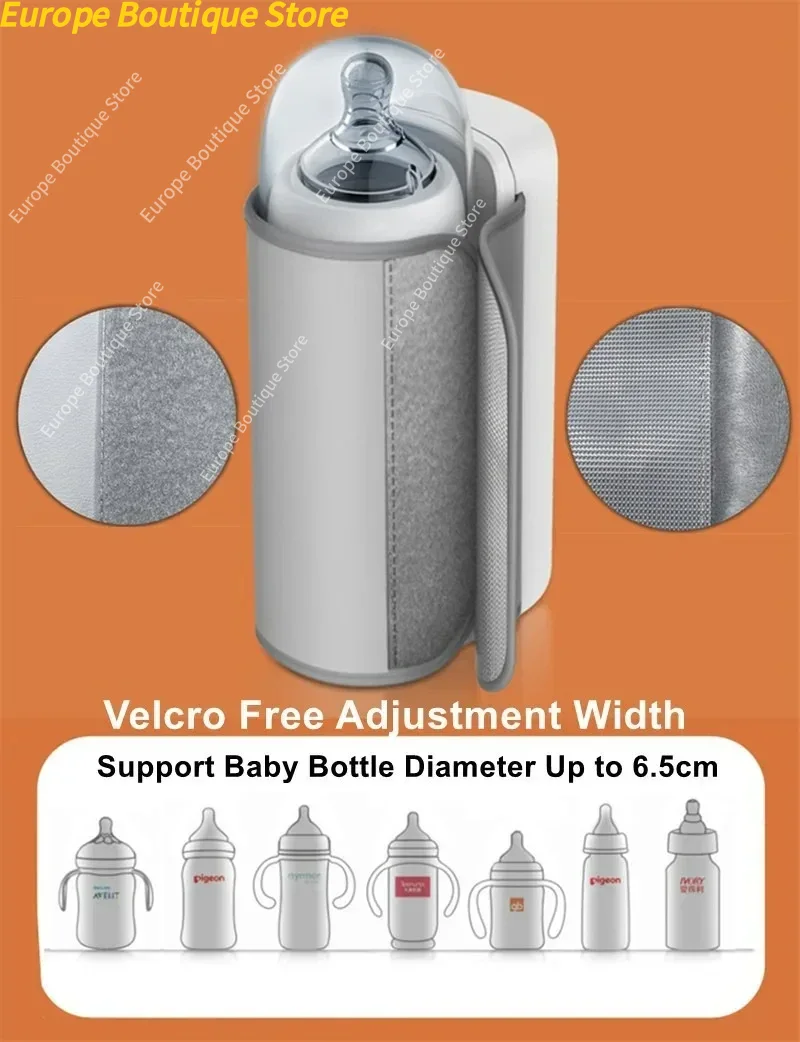Oplaadbare babyflessenwarmer 6 niveaus temperatuuraanpassing met temperatuurweergave Borstwarmer Mouw Voedingsaccessoires