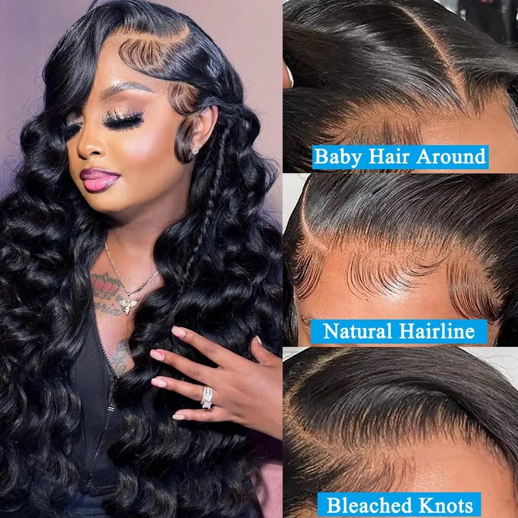 Onda do corpo brasileiro pacotes com fechamento de renda 13x4 fechamento de cabelo humano real com 3 pacotes tecer cabelo virgem cor preta natural