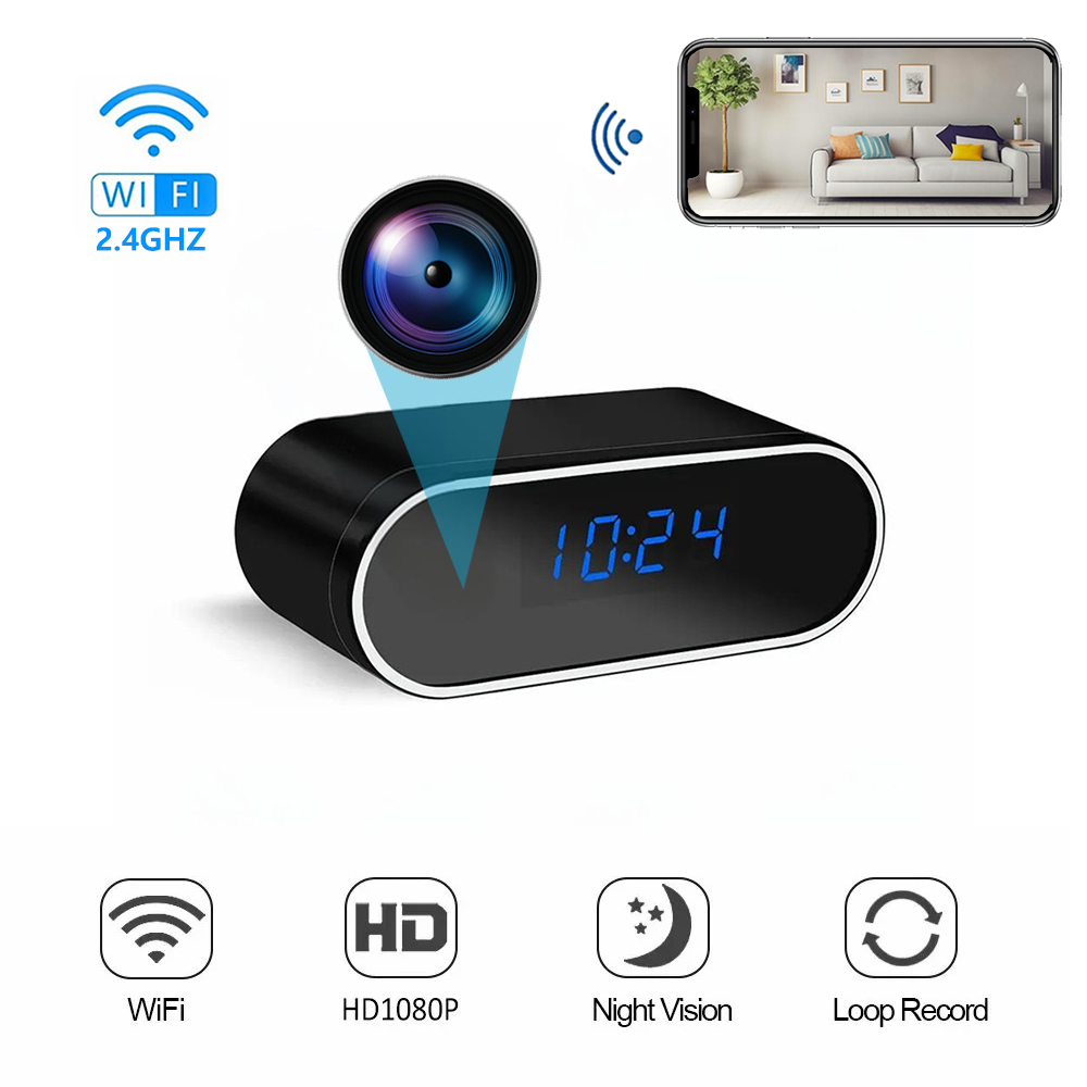 Мини-камера-часы Full HD 1080P с беспроводным управлением, Wi-Fi, видеорегистратор ночного видения, домашний мониторинг, видеокамера для няни