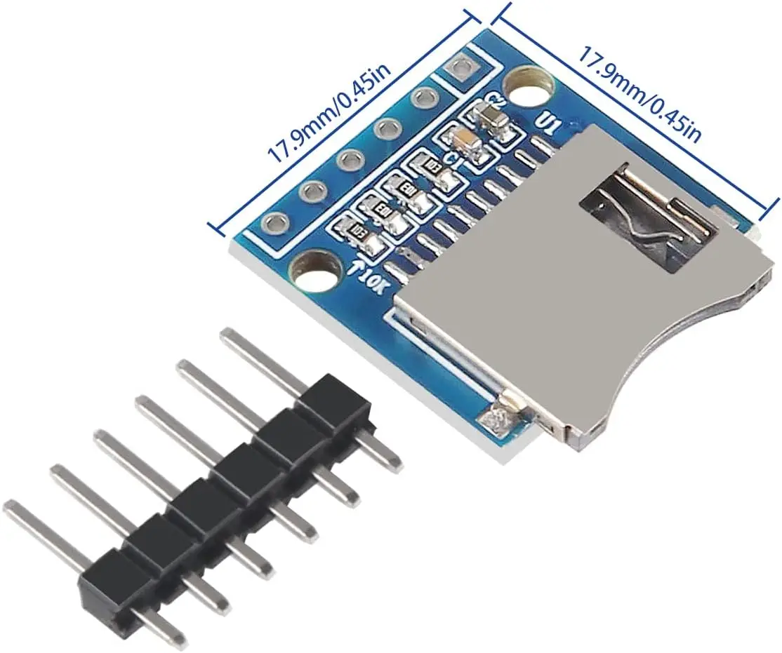 Modulo lettore adattatore scheda Micro SD SDHC TF Perni saldati con chip di conversione del livello dell'interfaccia SPI compatibile con Arduino Raspber