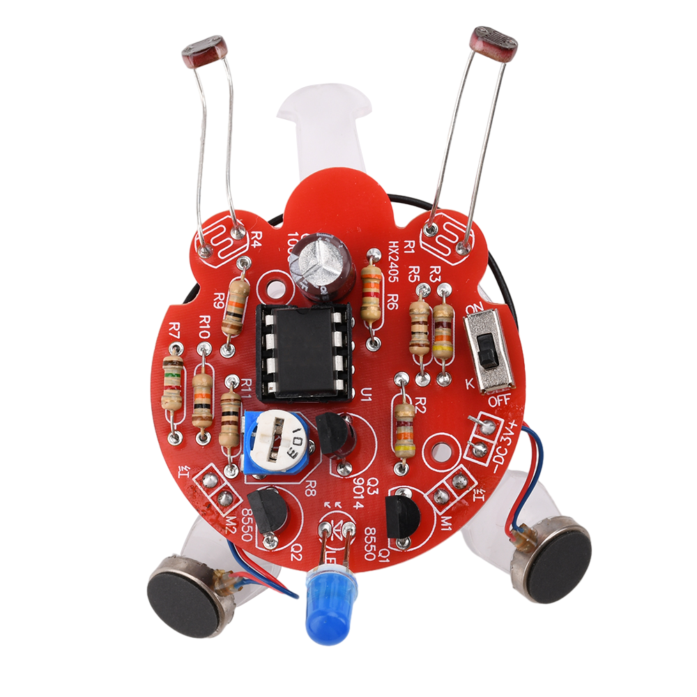 1 Set Light-Sensitive Mobile Robot DIY Kit Firefly DIY Parts Tail Breathing Light Fun Electronic Spare Parts