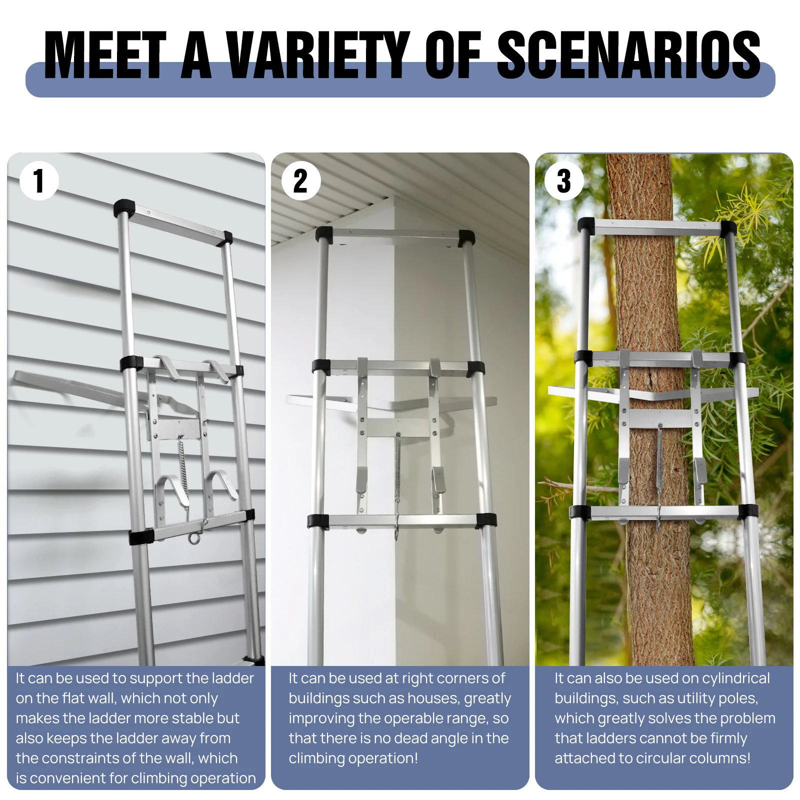 BRIEFNESS Universal Ladder Standoff V-Shaped Gutter Hook - Anti-Slip Ladder Stabilizer, Side Support Bracket for Extension
