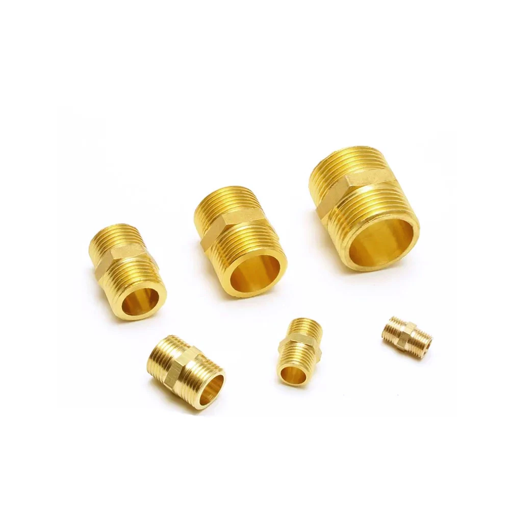 1/8 "1/4" 3/8 "1/2" 3/4 "1" BSPT NPT macho reductor de pezón hexagonal adaptador de conector de instalación de tubería de latón agua Gas propano hogar jardín
