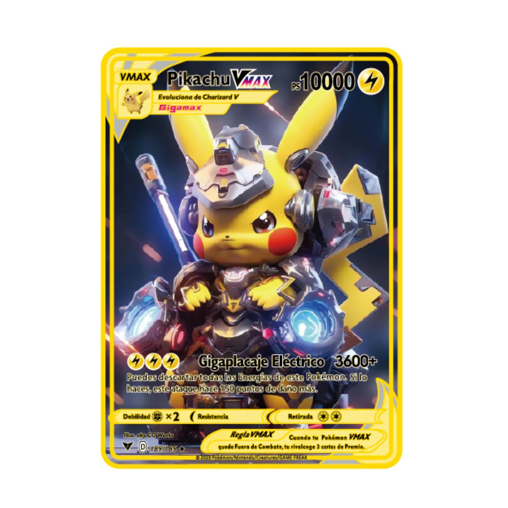 Tarjetas de Pok es mon de español, letras de Pokémon de Metal, tarjetas de hierro de Pokémon español, Mewtwo Pikachu Gx Charizard Vmax Cartas Pok é, novedad de 2024
