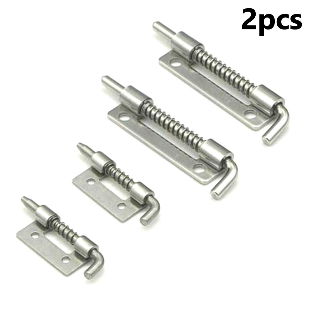 2PCS Spring Loaded Latch Pin 304 Stainless Steel Silver Window Cabinet Hinges Security Door Bolt Latch For Household Hardware