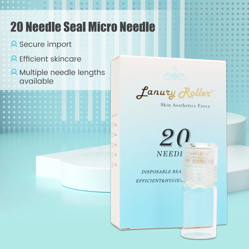 Wiederverwendbare Hydra 20-polige Mikronadel, Titanspitzen, Derma-Nadeln, Haut, Anti-Aging, Aufhellung, Flasche, Stempel, Serum, Injektion, Schönheitswerkzeug