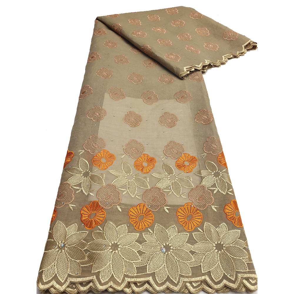 Afrikaanse katoenen kantstof 2025, hoge kwaliteit Zwitserse voile kantstof met strass steentjes voor bruiloftsjurken