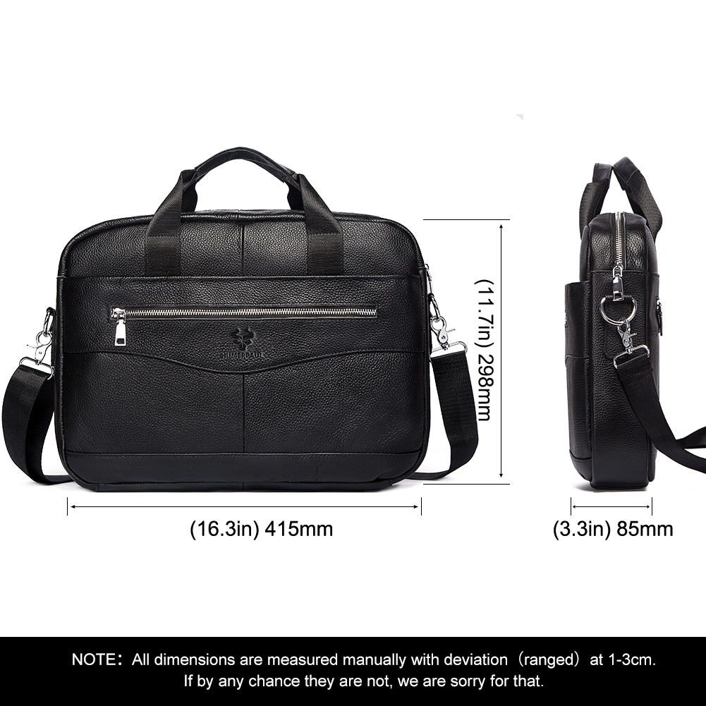 Genuine Leather Men's Briefcase for Work High Quality Laptop Bags Casual Male Shoulder  Messenger Top Layer Leather Travel Bags