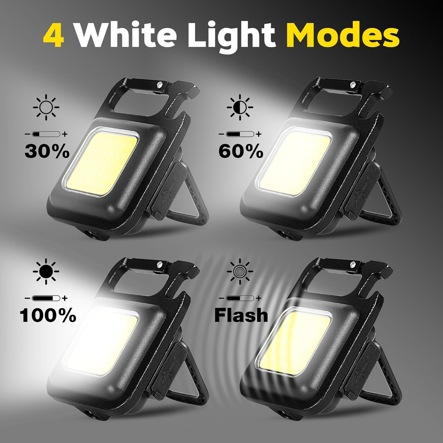 Portable Keychain Light Mini Multifunctional Camping Flashlight USB Rechargeable Work LED Bright COB Pocket Clip Lantern 1-10Pcs