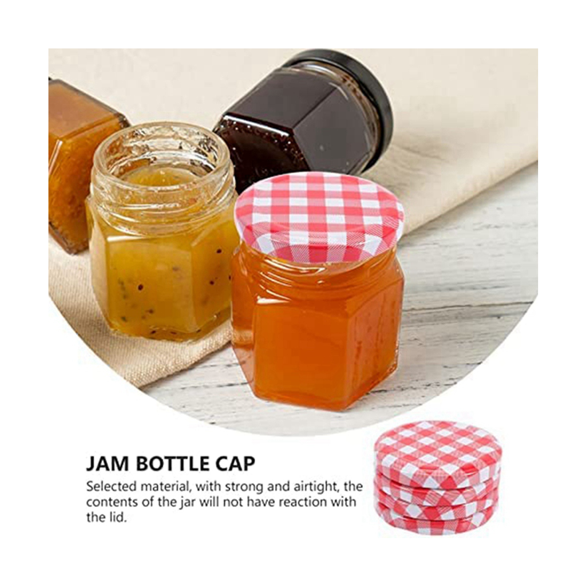Jam Jars with Wide Mouth Screw Lids Metal Bottle Cap for Normal Jars 6.5 X 6.5 Cm 40