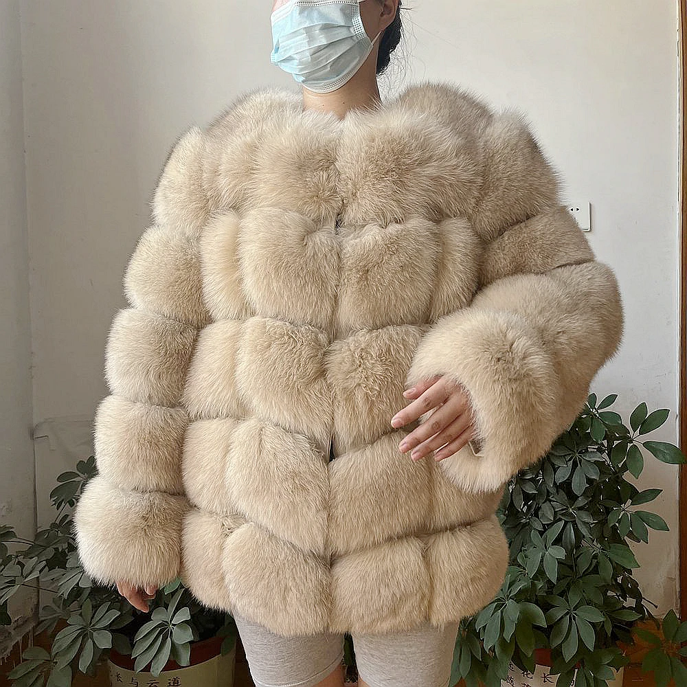 2023 neue Damen Winter Echtpelz Mantel hochwertige Natur fuchs Pelz Weste Mode Pelzmantel Jacke Weste Echt leder Mantel