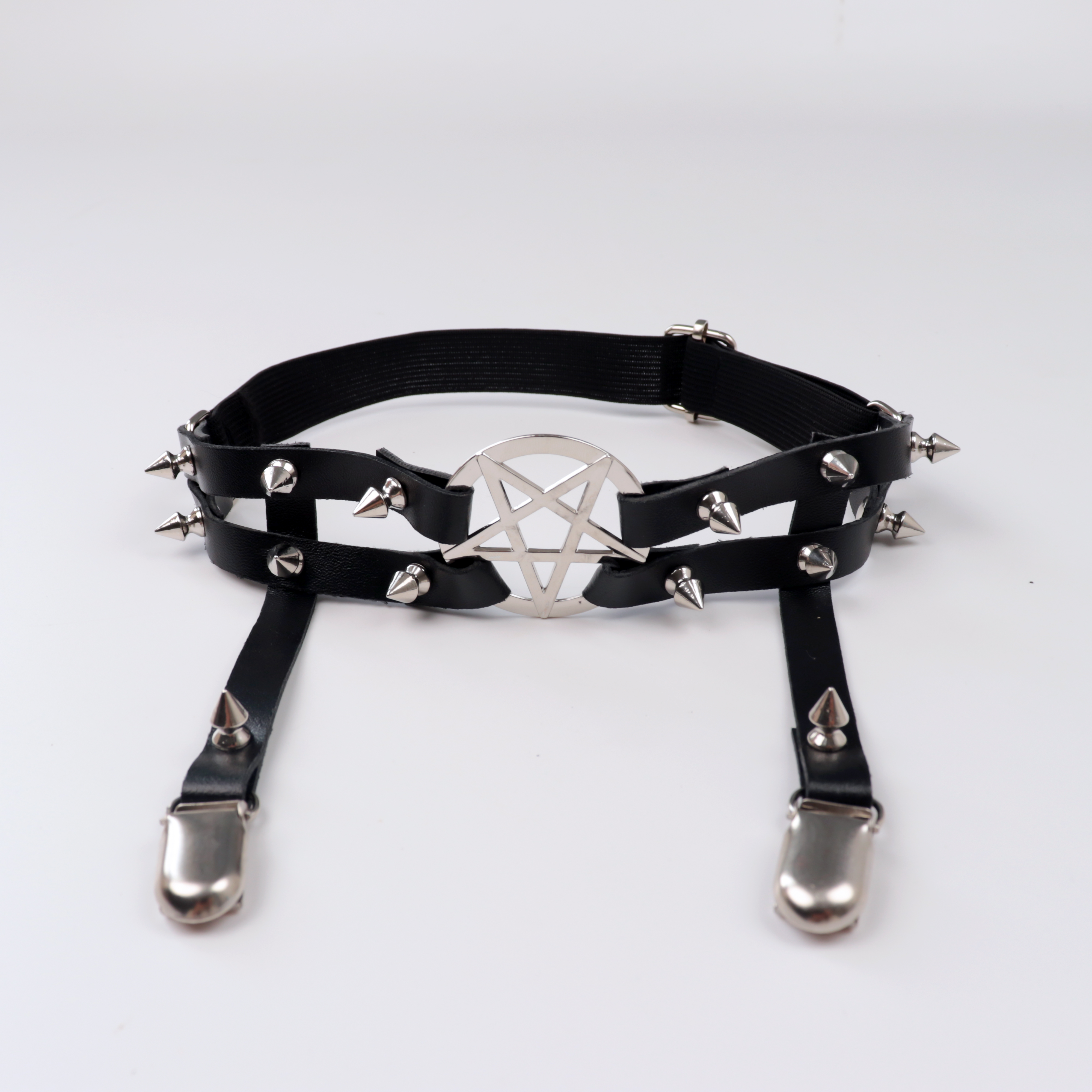 UYEE สายคล้องขา Garter เข็มขัด Pentagram ต้นขาสายรัดผู้หญิง Goth คอสเพลย์อุปกรณ์เสริม Harajuku Egirl เครื่องประดับ