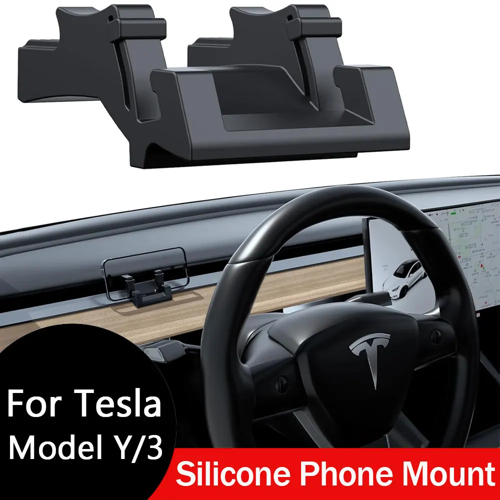 Suporte de telefone de silicone para tesla modelo y 2020-2025 modelo 3 acessórios 2017-2025 também funções como gancho de ventilação e suporte de óculos de sol