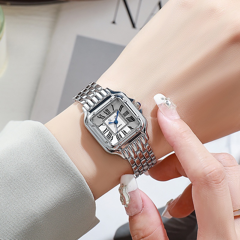 Mode quartz dameshorloge eenvoudige elegante vierkante wijzerplaat gouden roestvrijstalen band waterdichte vrijetijdsbesteding zakelijke horloges cadeau