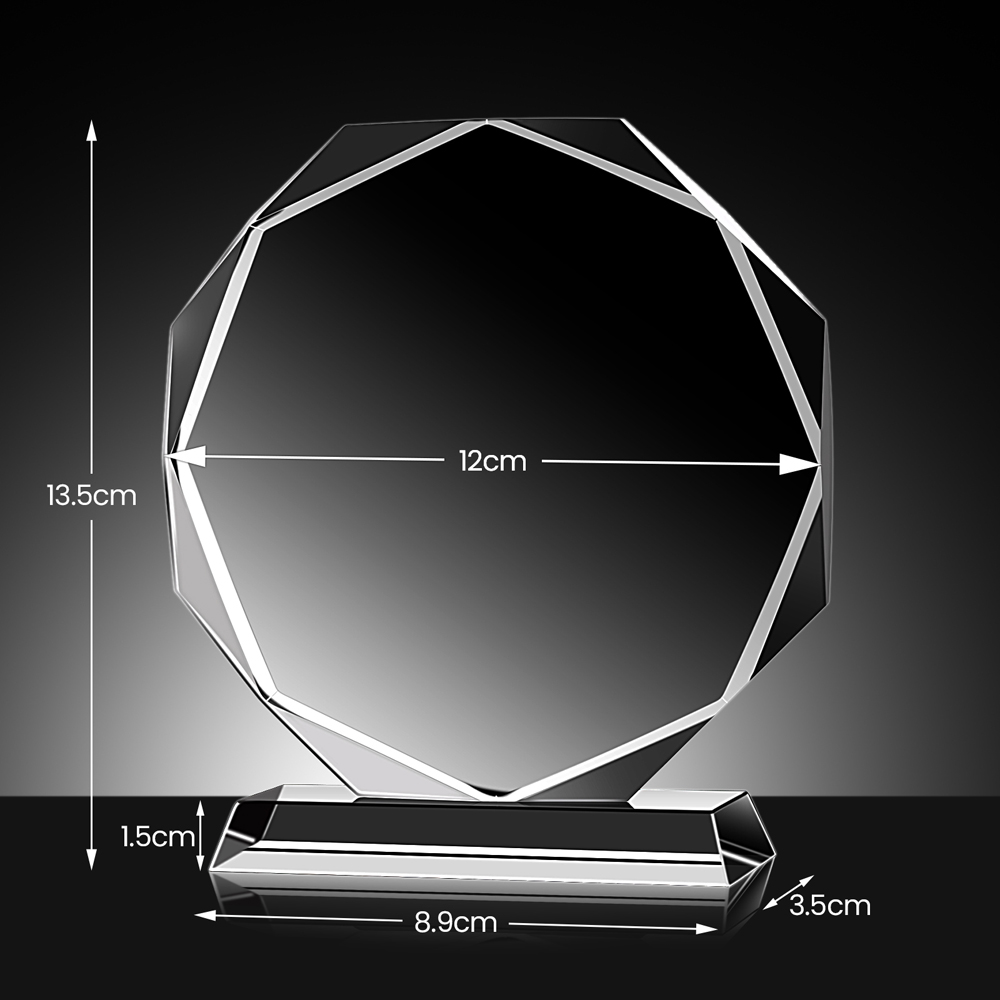 1 個無料カスタマイズされたクリスタルトロフィー 12 センチメートル * 12 センチメートル装飾ゴルフブランククリスタルトロフィー子供のトロフィーデスクトップ装飾