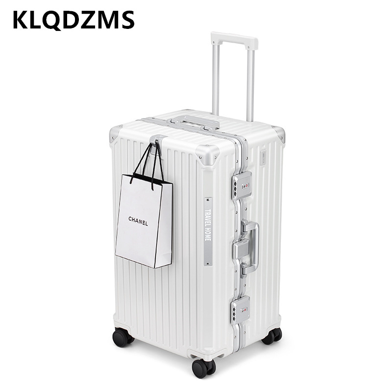 Klqdzms 24 "26" 28 "30インチ高品質のラゲッジメンズ特大トロリーバッグ女性用大容量パスワードボックスローリングケース