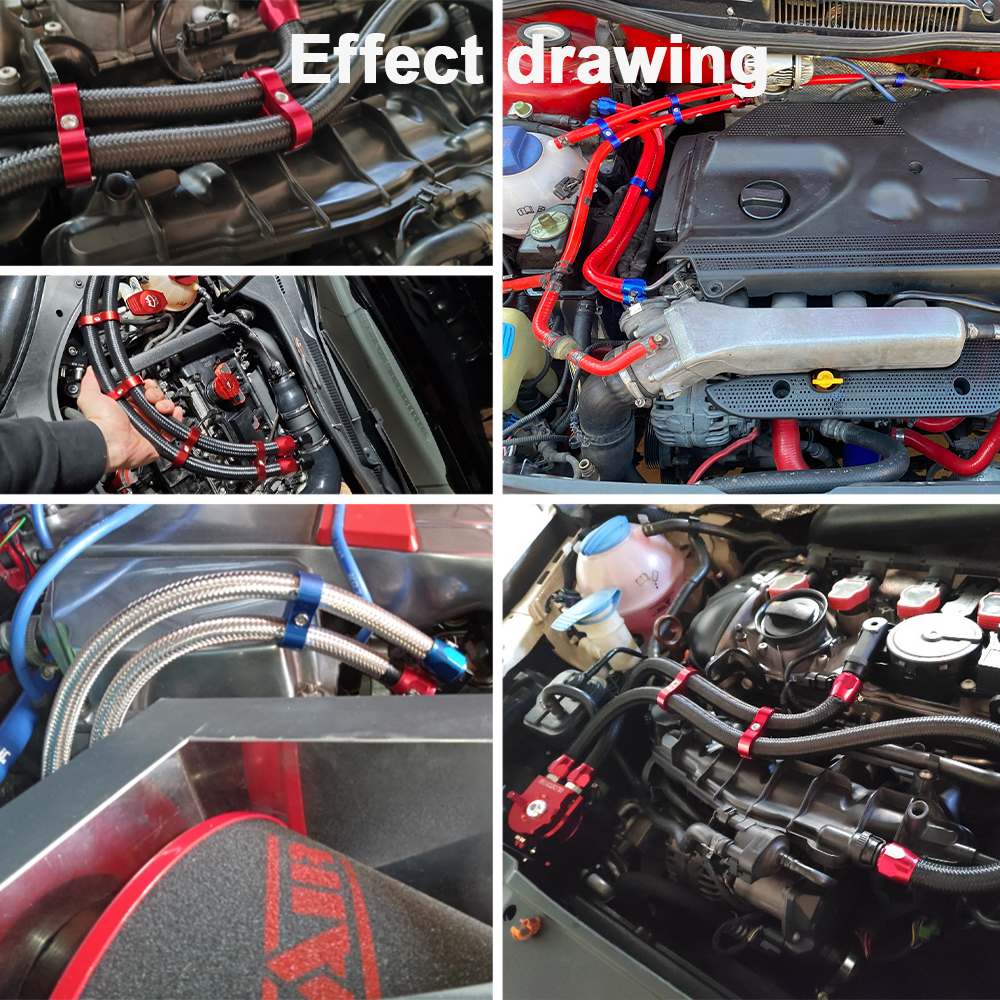 1pc universal de alumínio an4 an6 an8 an10 mangueira de borracha trançada linha braçadeira divisor boleto óleo combustível água mangueira tubo seprator kit