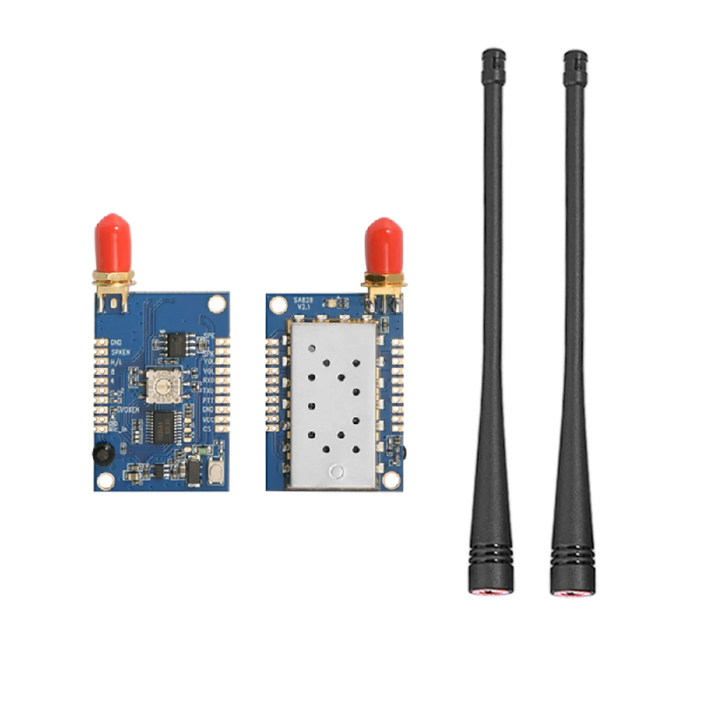 2 unids/lote 3km 1W VHF de alto integrado |   Banda de frecuencia UHF Módulos WALKIE TALKIE integrados SA828 + antenas