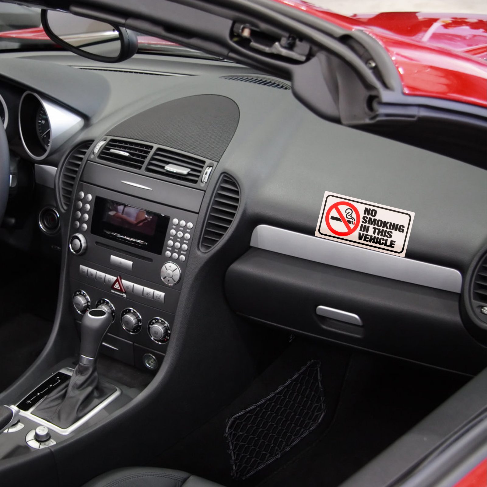 6 Pcs No Smoking Sticker Warning Sign This Vehicle Label Nail Stickers Decal for Car Labels Decals