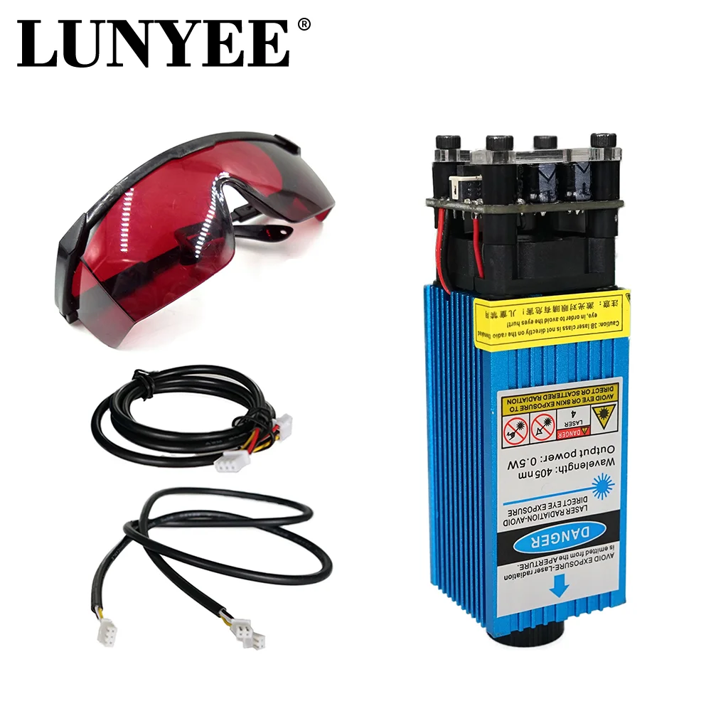 500MW 405NM 12V/24V Xanh Tím Than Laser Module Có Thể Điều Chỉnh Tiêu Cự Đầu Laser Với TTL Điều Khiển PWM với Kính Cho Laser Khắc