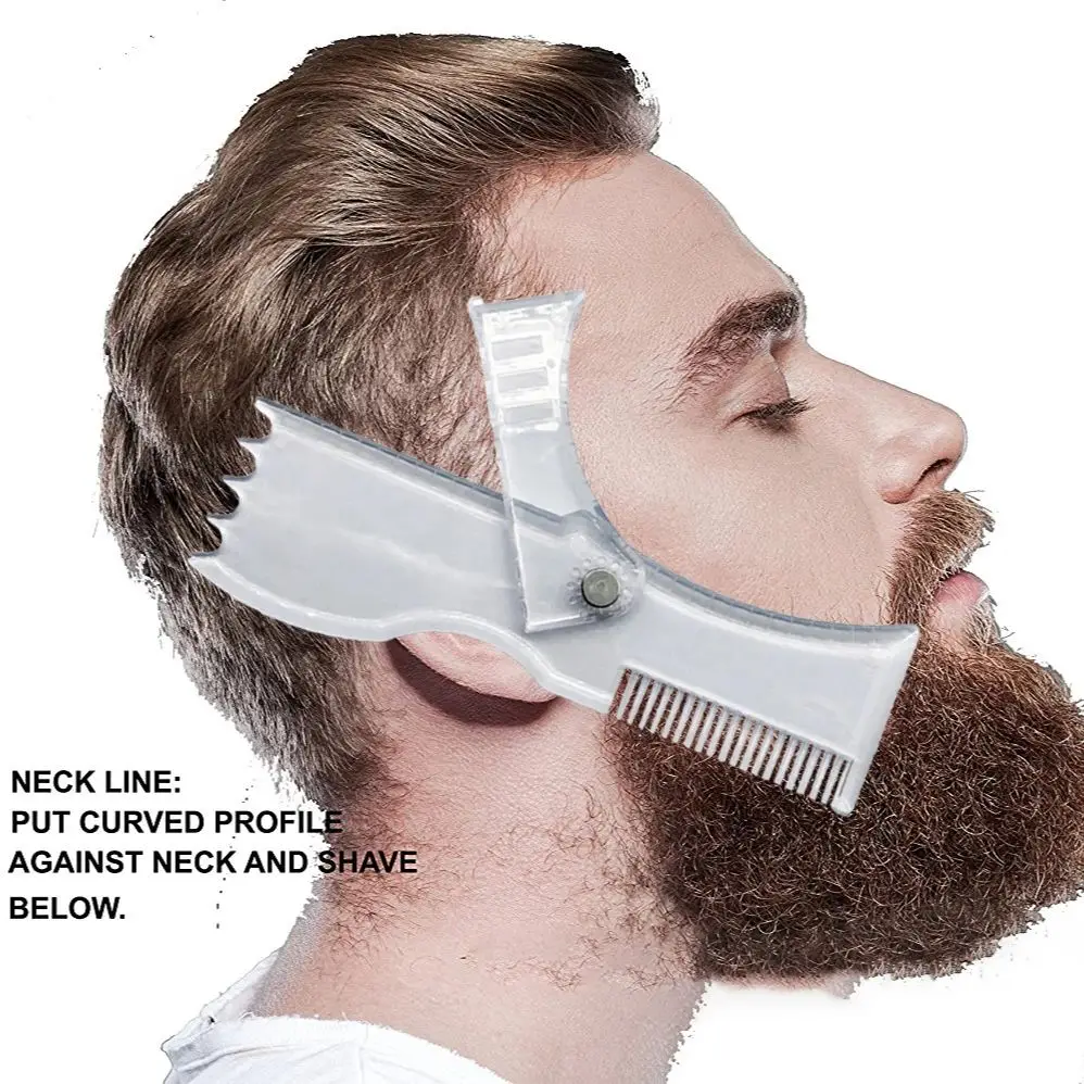 Pettine per styling barba multifunzionale uomo 360 °   Guida allo modello rotante per la barba per modellare e rifinire perfetti