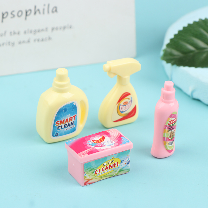 Набор для уборки миниатюрного кукольного дома, 4 шт./компл. 1:12, бытовое набор для мойки