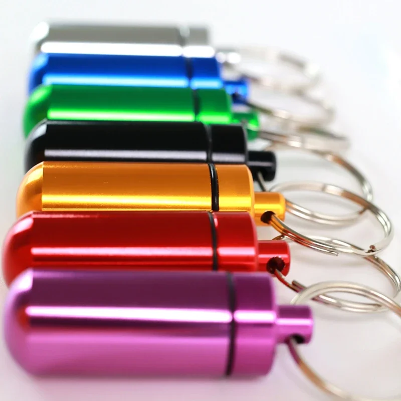 Mini Portable Pill Box Waterproof Aluminum Cases Tablets Bottle Medicine Vitamin Pillboxs Fish Oils Container Organizer Storage