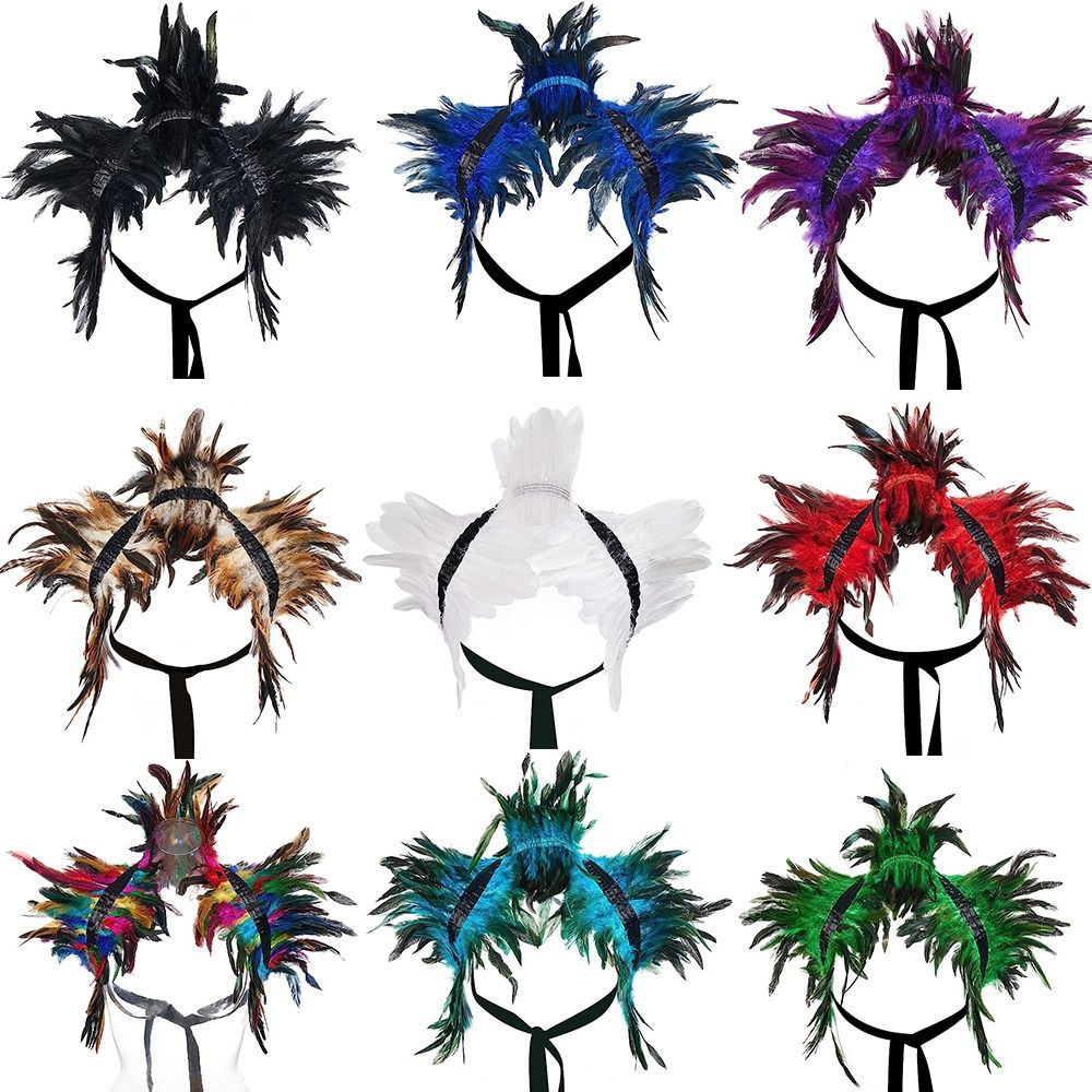 Женская шаль с натуральными перьями для косплея