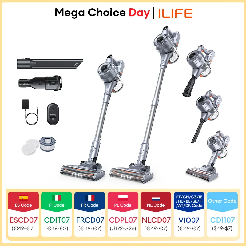 Ilife h80 robô aspirador de pó portátil sem fio, ventosa de 21kpa, copo de poeira de 1,2l, 40 minutos de tempo, iluminação led, bateria removível