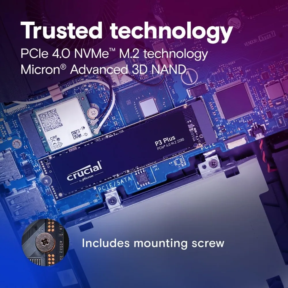 P3 Plus 4TB PCIe Gen4 3D NAND NVMe M.2 SSD, up to 5000MB/s - CT4000P3PSSD8