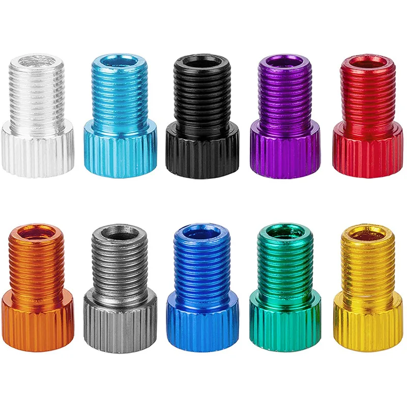 Válvula de bicicleta de aluminio de 10 colores, convertidor PRESTA a SCHRADER, adaptador de válvula de coche