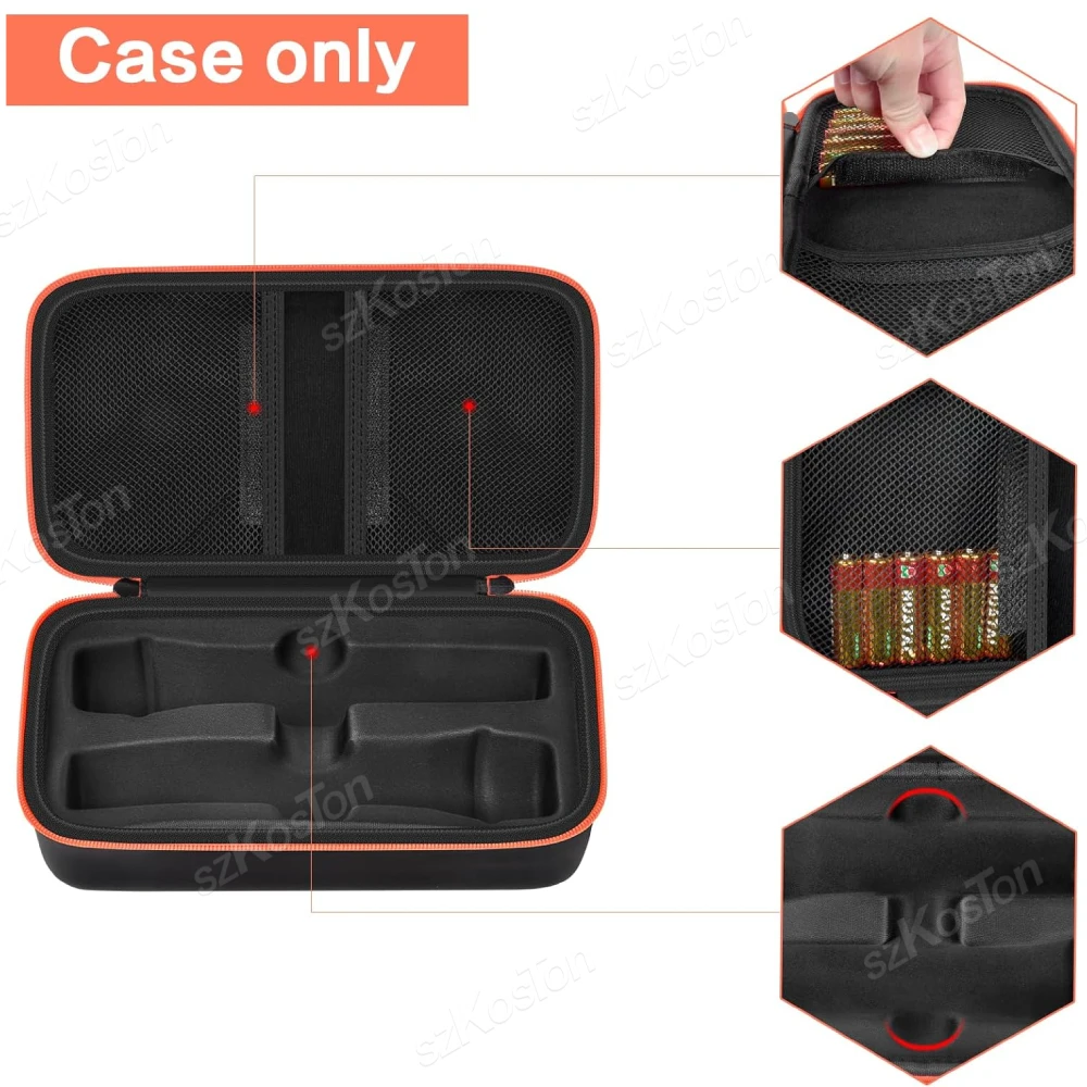 Portable Eva Wireless Microphone Storage Bag Carrying Case Compatible with JBL Wireless Two Microphone System for Trip Camping