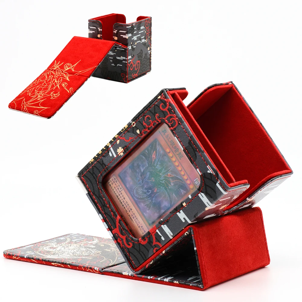 Hộp Đựng Thẻ Thẻ Hộp Magic TCG Giữa Lớn Ốp Đá Màu Hộp Bảo Quản Mặt Trên Cửa Giáng Sinh Đồ Chơi game Thu Thẻ