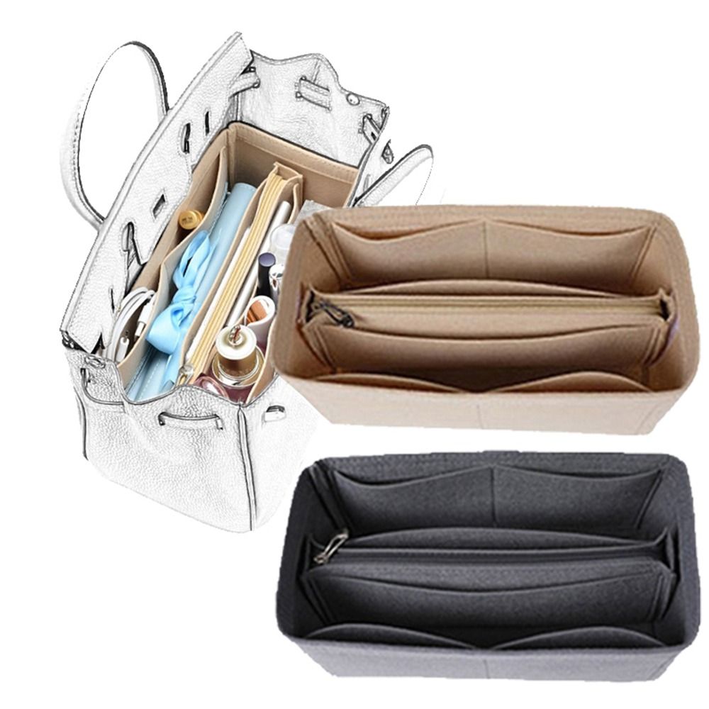 New Felt Handbag Insert Bag Portable Travel Bag Organizer Multi-Pocket Inner Bag for Birkin25/30/35