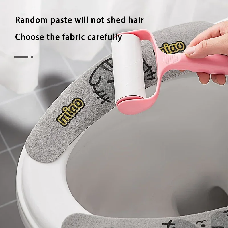 2 unid/set, pegatina de franela cálida reutilizable para inodoro, fundas para asientos de inodoro, relleno de asiento de inodoro lavable, alfombrilla de baño, funda Universal para asiento