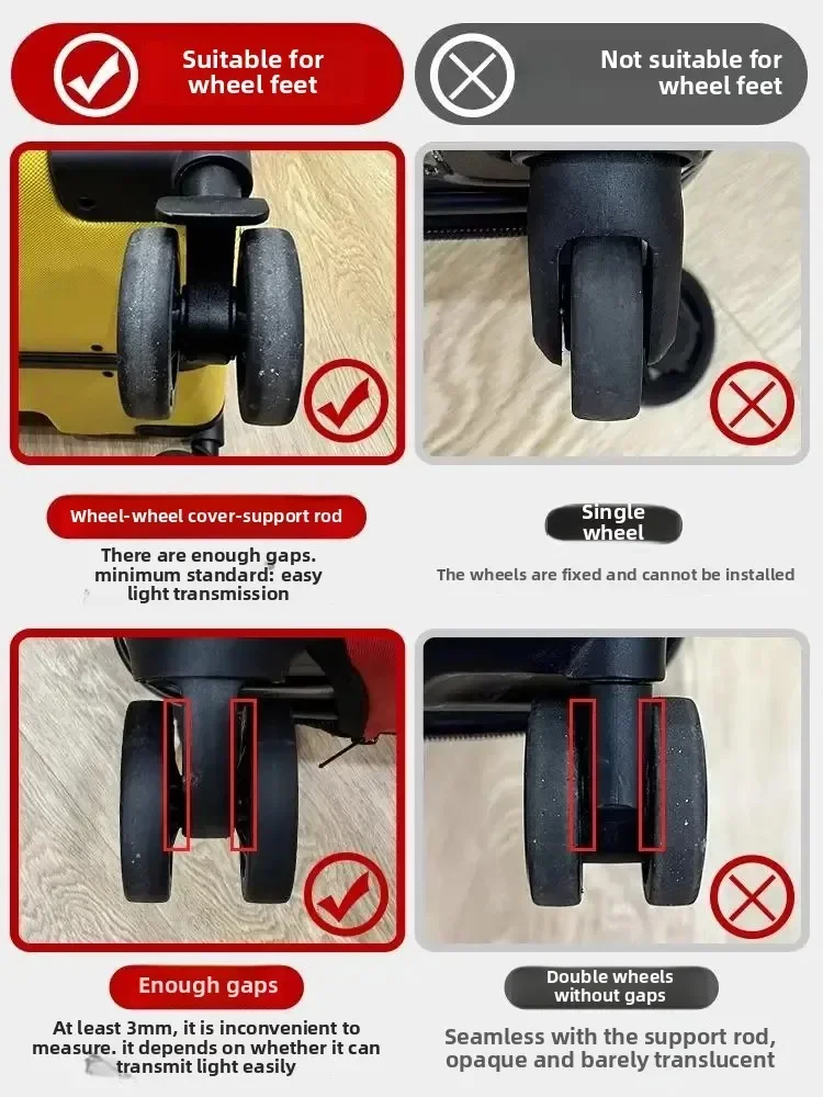 8 Stück Universal Gepäck Koffer Räder Silikon Verschleißfeste Trolleys Kofferrolle für Koffer