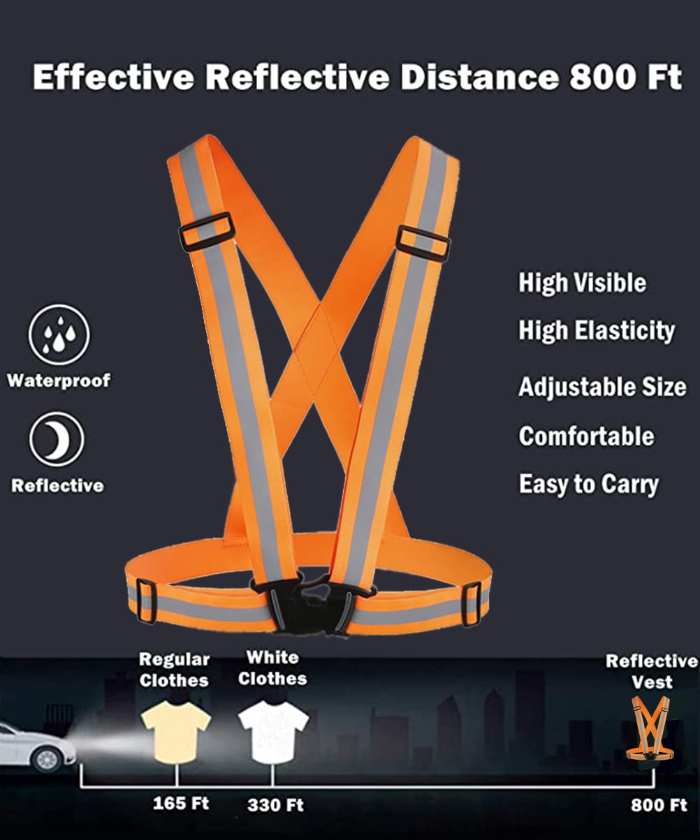 Coletes de segurança reflexivos, leve, ajustável, elástico, jaqueta, alta visibilidade, tiras reflexivas para controle de tráfego, corrida, ciclismo