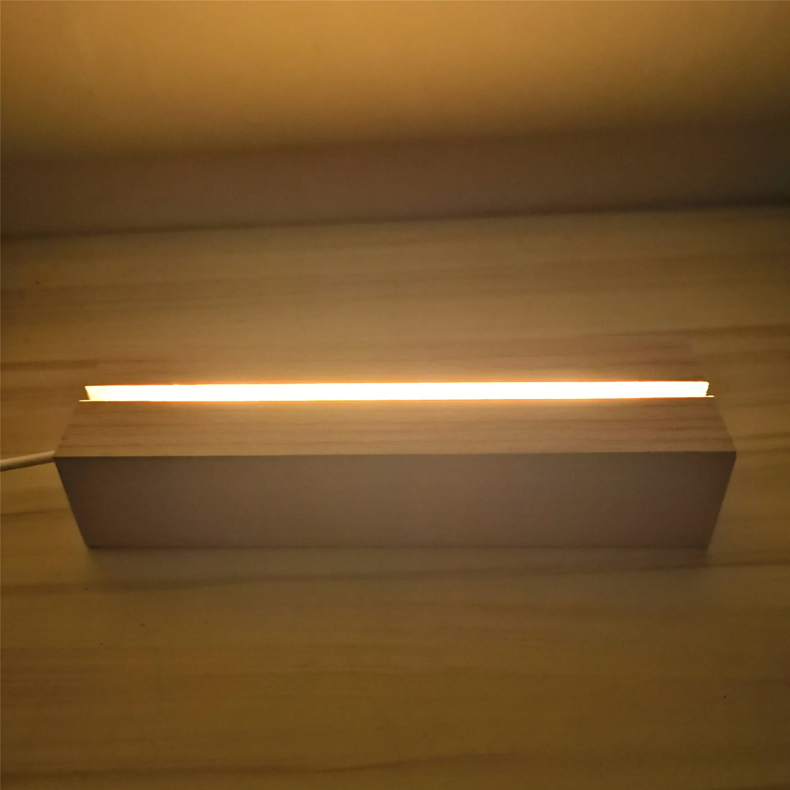 LED Wood Light Display supporto per Base illuminato in legno di cristallo Base per piastra luminosa in acrilico Base in legno USB per luci artistiche in resina