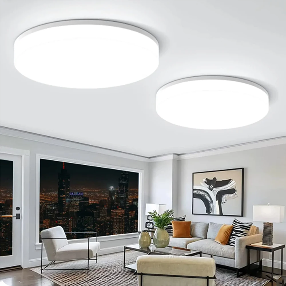 โคมไฟเพดาน LED ทรงกลมบางเฉียบทันสมัย สำหรับห้องนอน ไฟ LED ตกแต่งบ้าน 48W 36W 24W 18W