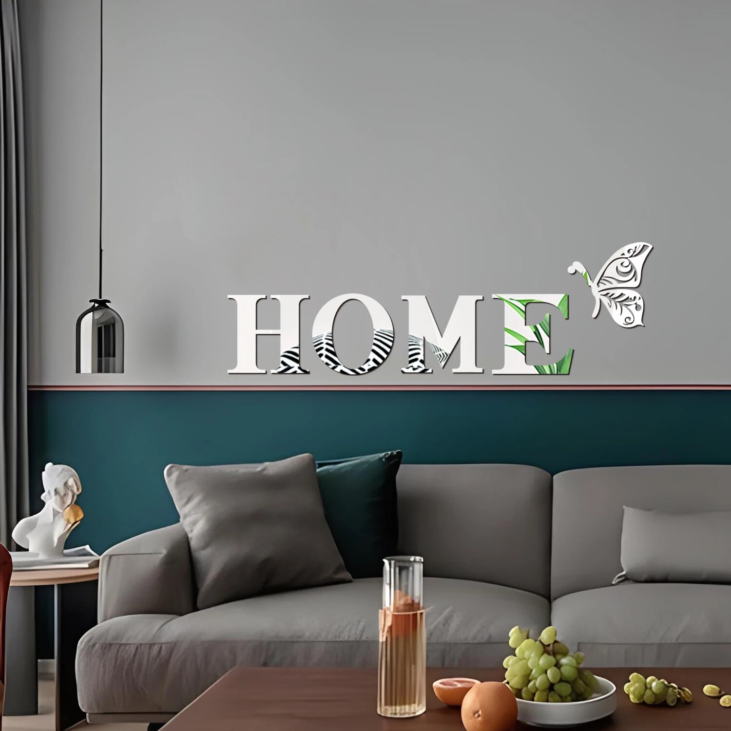 HOME Home Logo 3D-Spiegel-Wandaufkleber, Eingangsdekoration, Heimdekoration