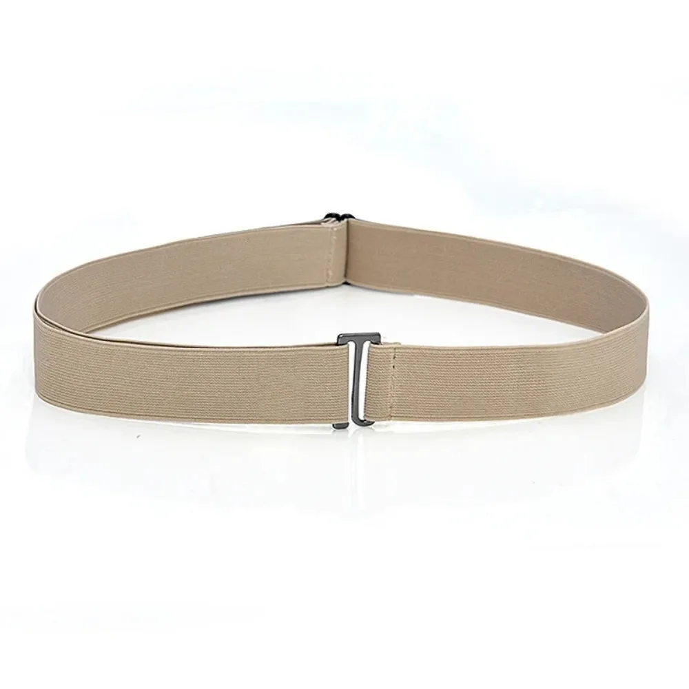 Faixa de cintura elástica ajustável, cintos invisíveis, sem fivela, para mulheres, homens, calças jeans, vestido, sem fivela, fácil de usar