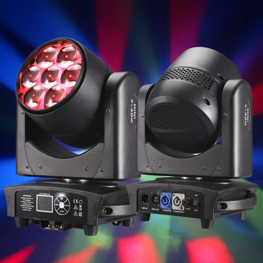 LED 7x40W RGBW Big Bees Ey Beam+Wash Zoom Moving Head Light DJ Stage Light Equipment Concert Productions Professionals Wedding