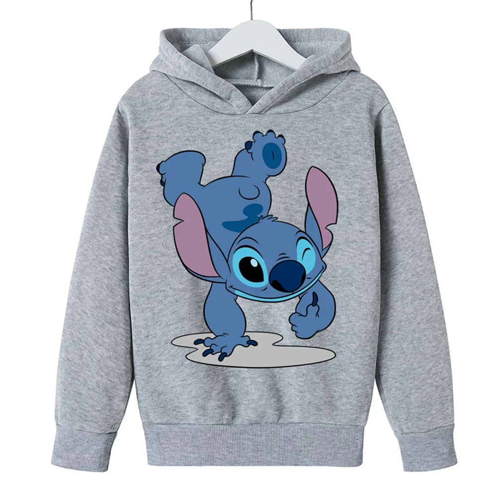 Kawaii Lilo Stitch 까마귀 아동복 소녀 의류 패션 아기 소년 의류 가을 따뜻한 스티치 운동복 아동상의