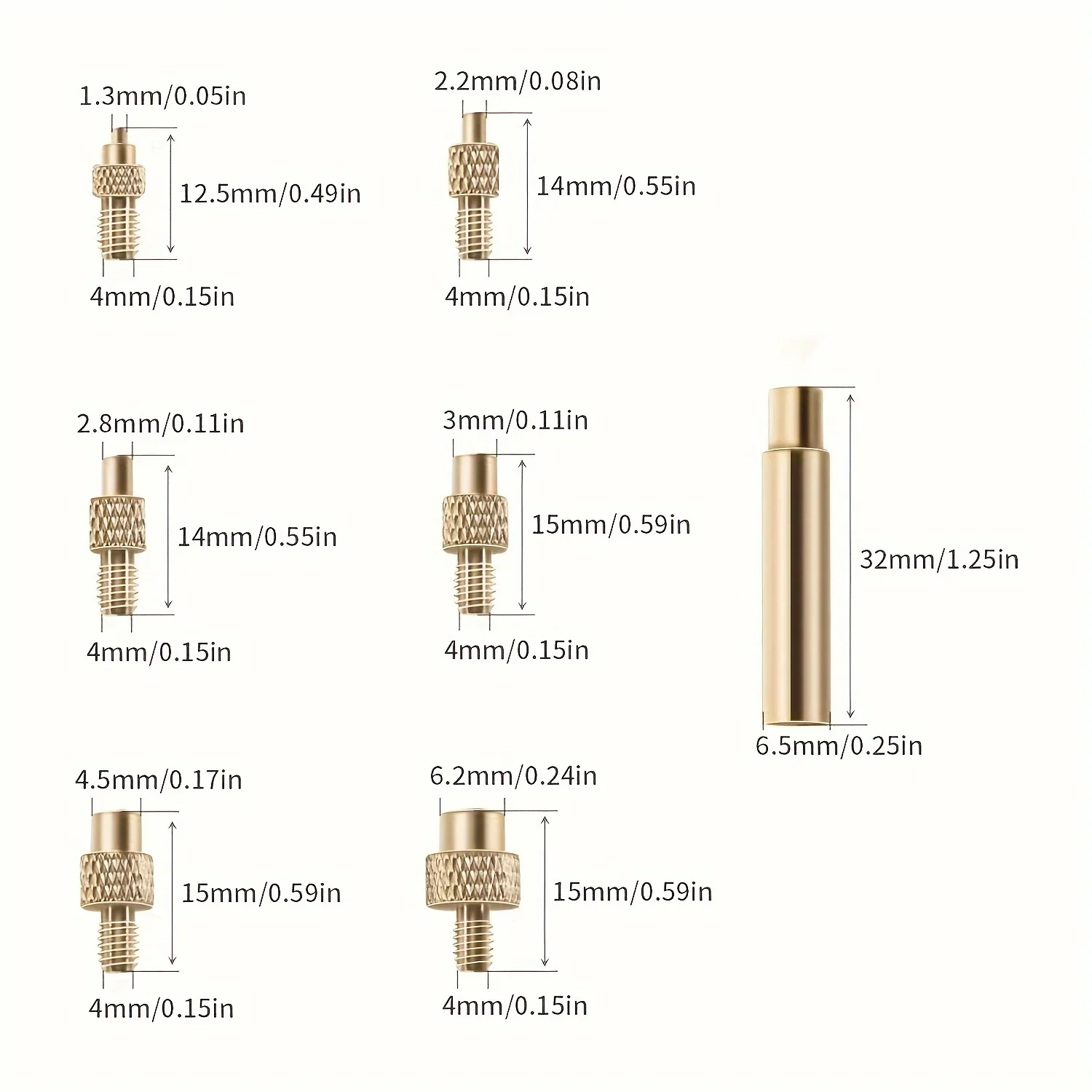 Warmte-inzetmoer Ijzeren punt M2 M3 M4 M5 M6 M8 Messing draad ingebedde kit Warmte-inbrenggereedschap voor kunststof 3D-printer Soldeerbout