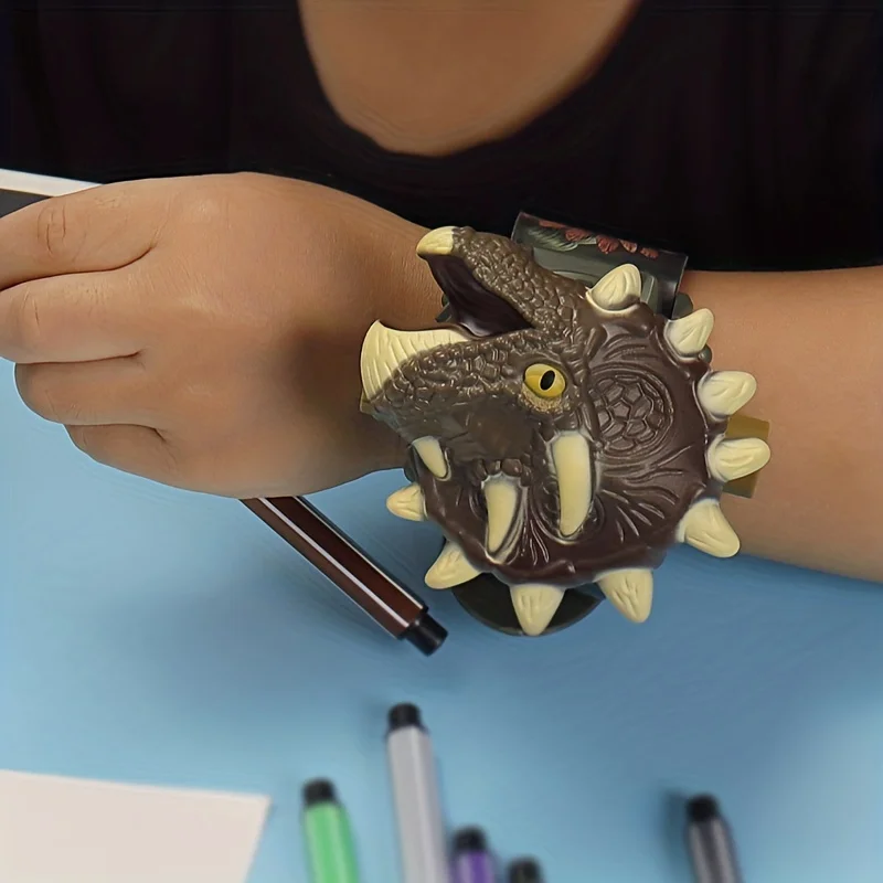 Reloj luminoso electrónico con proyección de deformación de dibujos animados para niños, reloj electrónico de dinosaurio para niños y niñas, elección Ideal