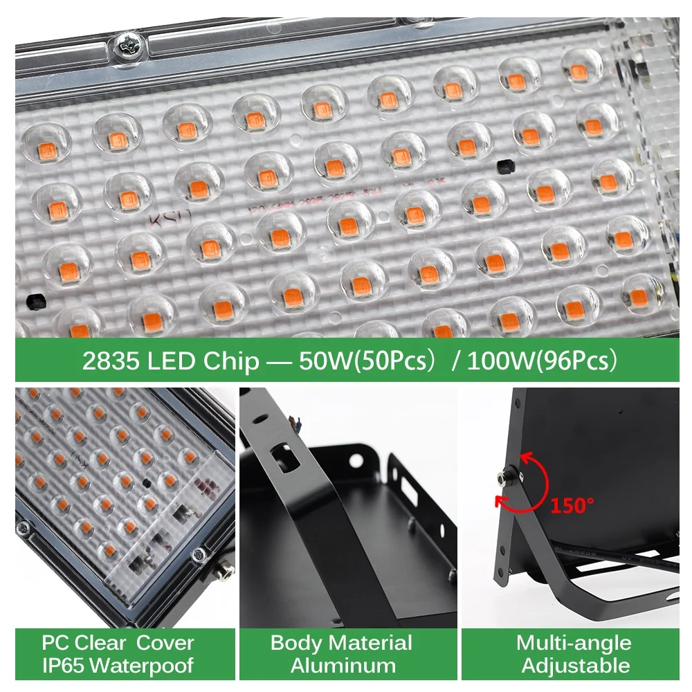 LED wachsen Licht Pflanze Hydro ponik Lampe LED Voll spektrum 220V LED Phyto lampen Licht Gewächshaus Samen Blume wachsen Beleuchtung 50W W