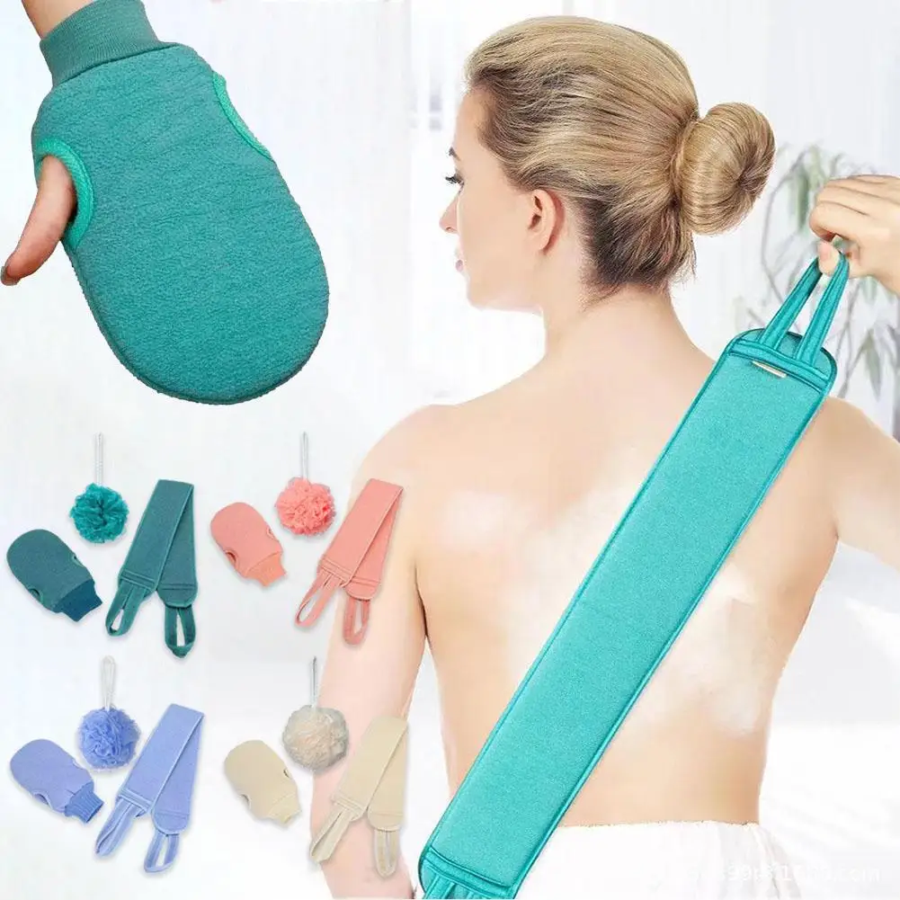 1/3 stücke Peeling Bad Handtuch 3 In 1 Zurück Bad Peeling Körper Reinigung Waschlappen Zurückziehen Streifen Reiben zurück Gürtel Bad Handtuch Ball