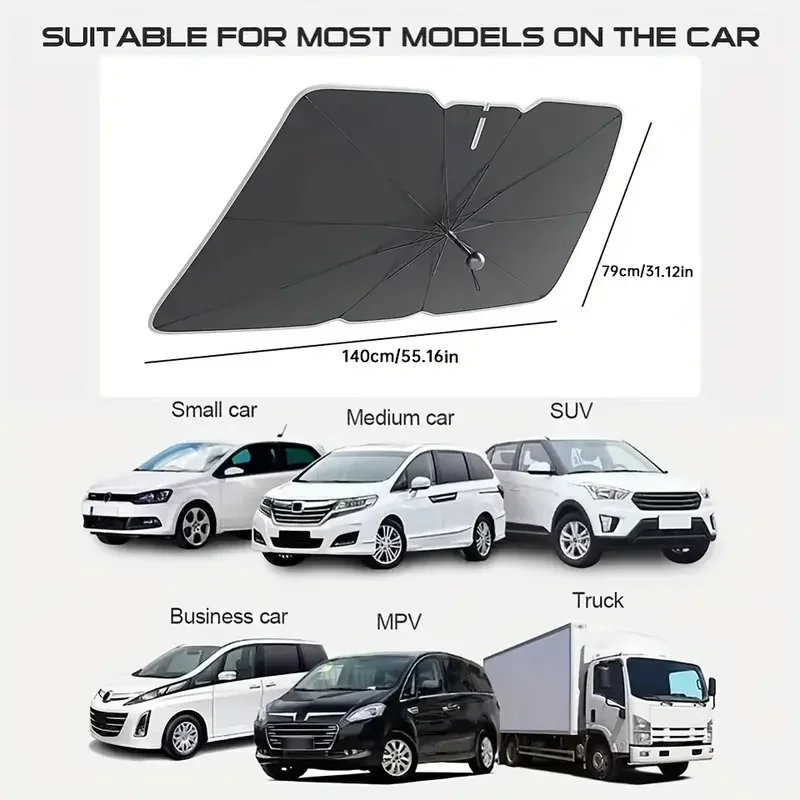 Car Sunshade Umbrella For Auto Shading Car Sun Shade Protector Parasol Summer Sun Interior Windshield Protection Accessories