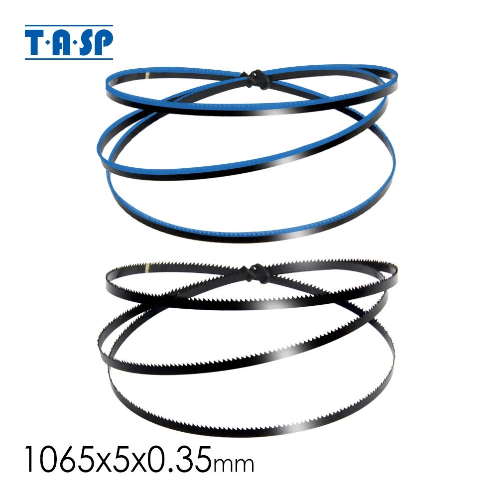 TASP - Hoja de sierra de cinta para madera 1065 x 5 x 0,35 mm, 2 piezas, para Proxxon MBS/E Bandsaw - TPI 14, 24