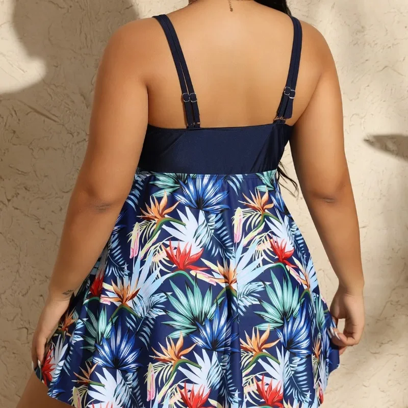 ワンピース水着,ラージサイズ,ロングスカート,プリントヘア付き,ラージサイズ,0xl-4xl,水着用,2024